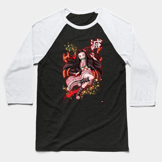 Demon Slayer Nezuko Baseball T-Shirt by Dibujartpe